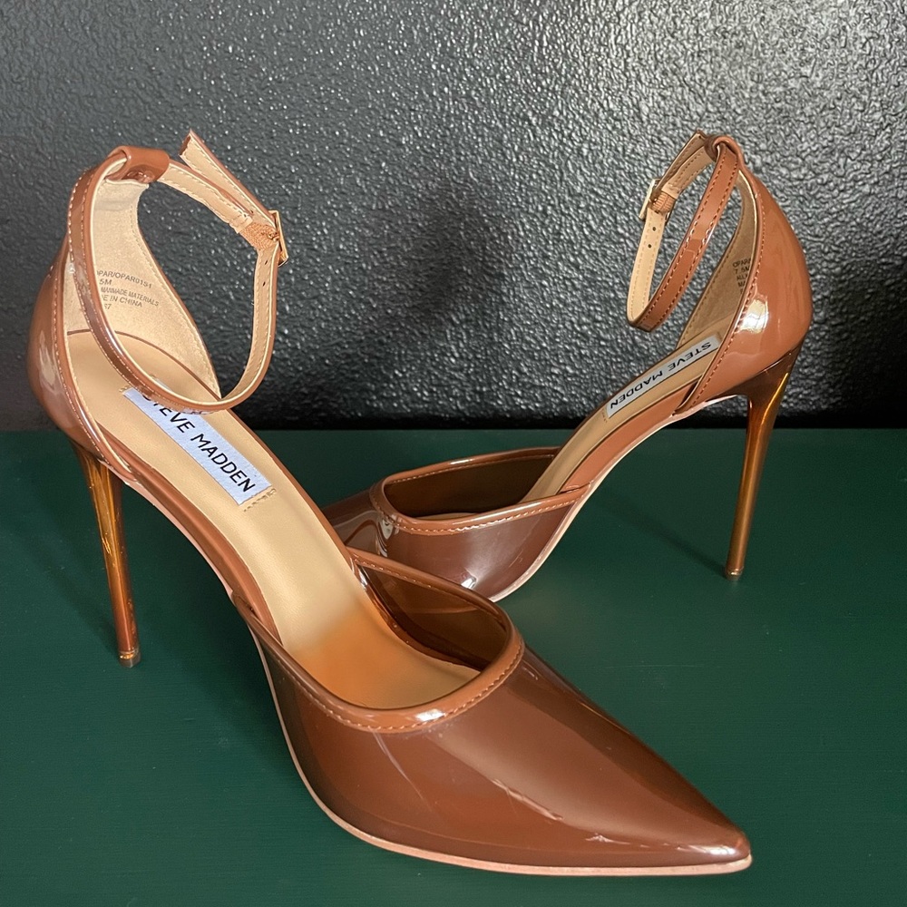 Steve Madden Opar Brown Transparent Stiletto